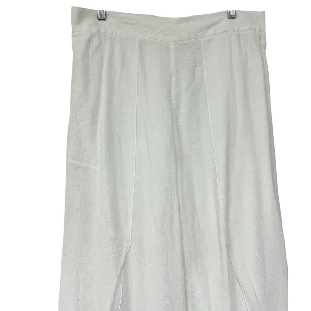 Soft Surroundings Siesta Keys Gauze Crepe Pants White Cotton Wide Leg Size L - Picture 6 of 11